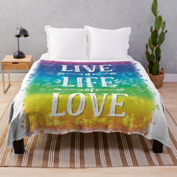 Item preview, Live a Life of Love! Rainbows Hearts Pride Good Vibes designed and sold by MunsyArt.