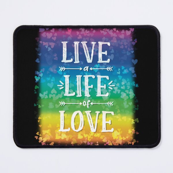 Item preview, Live a Life of Love! Rainbows Hearts Pride Good Vibes designed and sold by MunsyArt.
