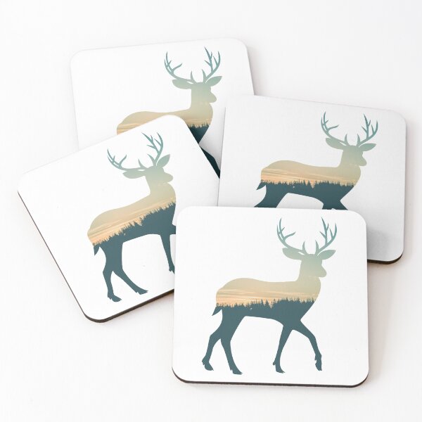 Item preview, Forest Trees Under Calm Sky Reindeer  | Cute Reindeer designed and sold by BopleDesigns.
