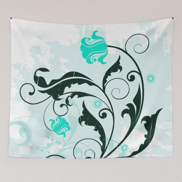 Item preview, Turquoise Floral Art  designed and sold by Tshirtstory.