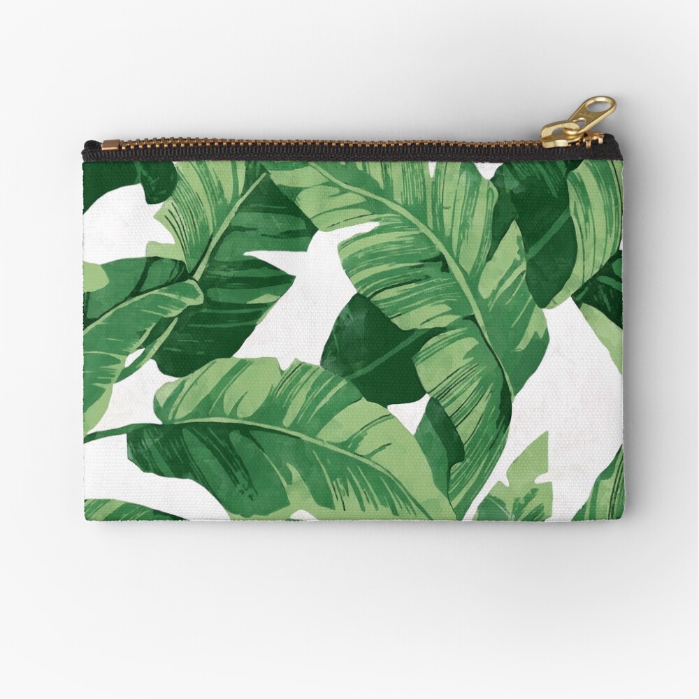 Tropical banana leaves II Zipper Pouch