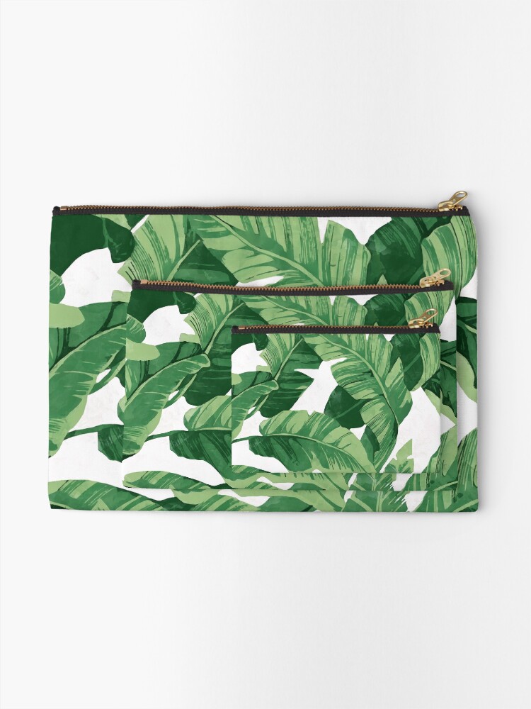 Alternate view of Tropical banana leaves II Zipper Pouch