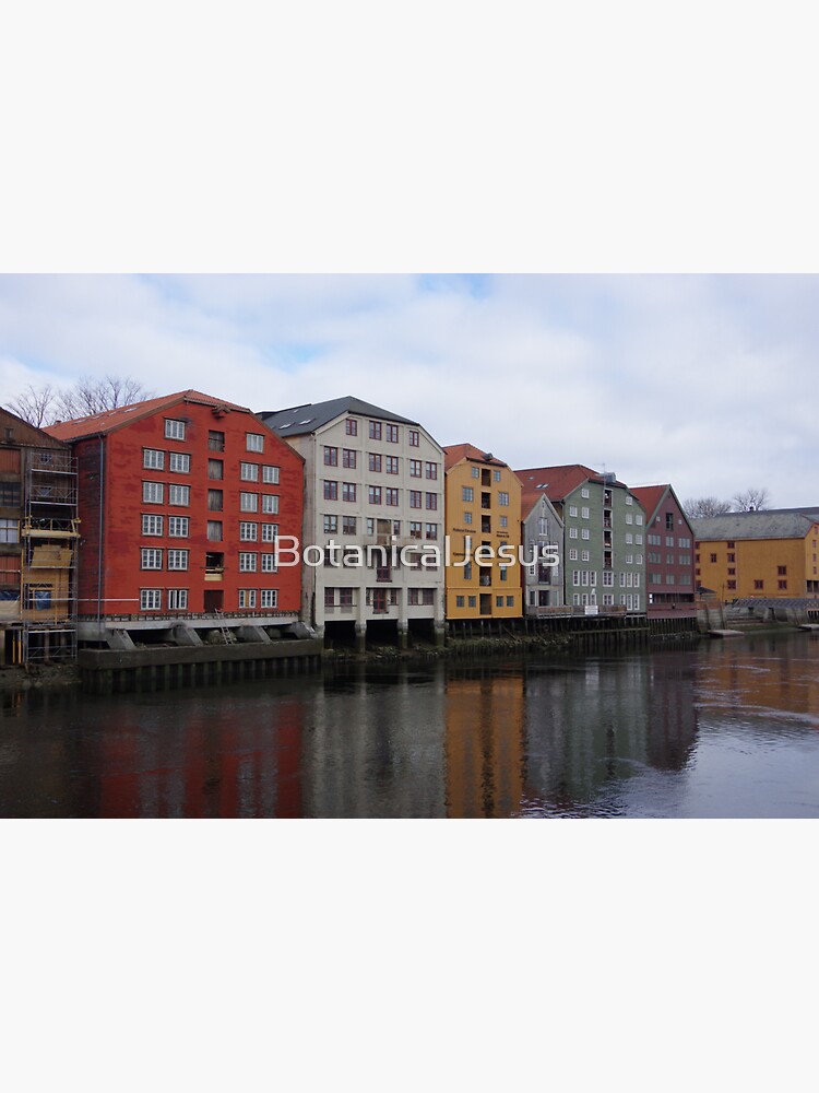 "Bakklandet Houses in Trondheim, Norway" Sticker for Sale by