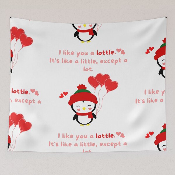 Item preview, cute penguin puns - I like you a lottle. It's like a little, except a lot. designed and sold by Avalinn.