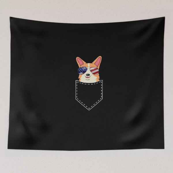 Item preview, Puppy Corgi Pocket American USA Flag 4 July Corgi Dog Lover designed and sold by r-silver.