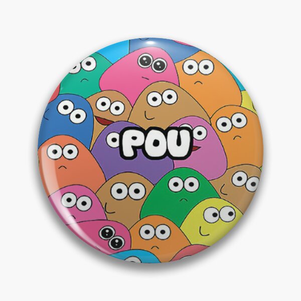 Cute Pou Sticker Pin for Sale by viverradesigns