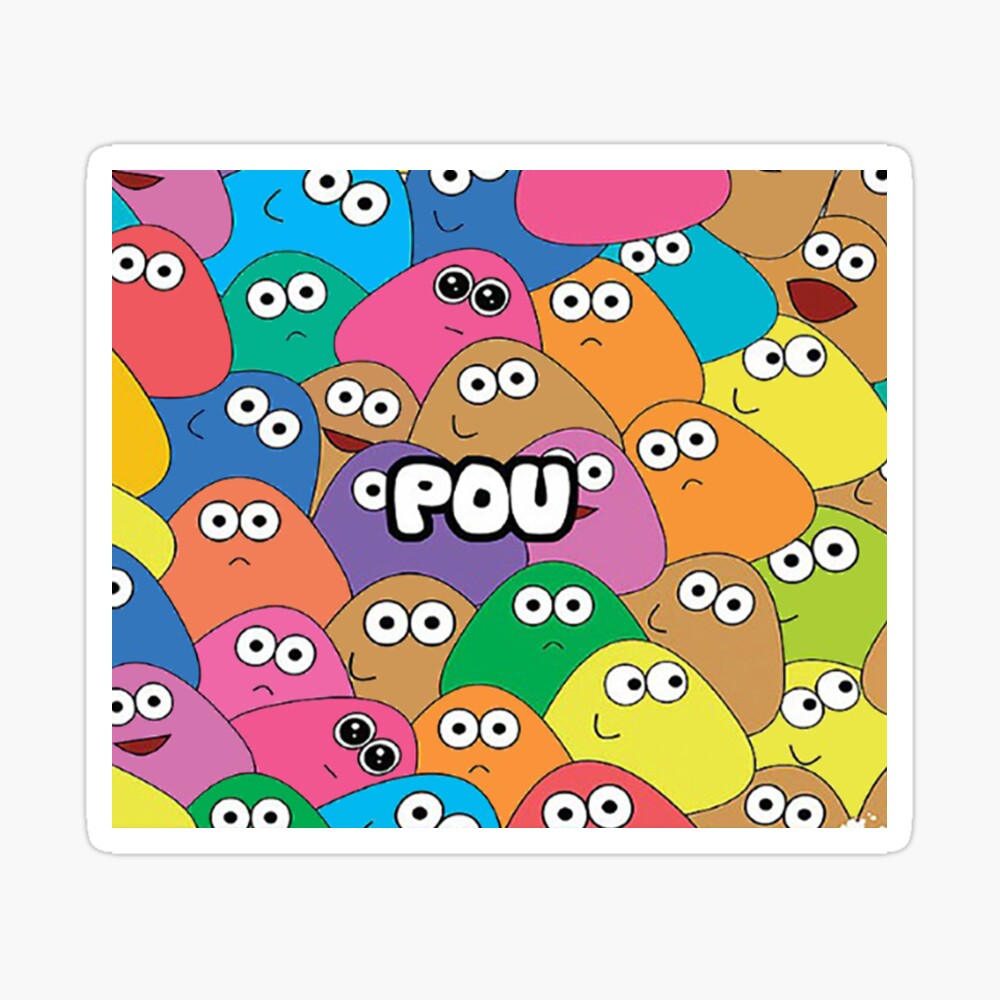 Cute Pou Sticker Sticker for Sale by viverradesigns
