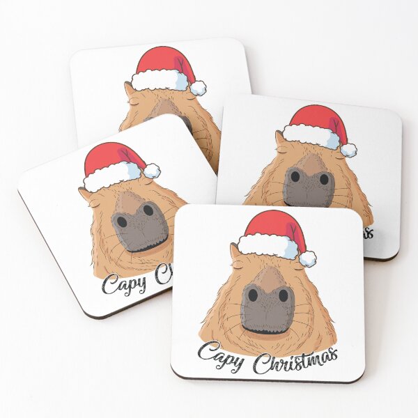 Item preview, Capy or Huppy Christmas Capybara Holidays Santa Design designed and sold by alltheprints.