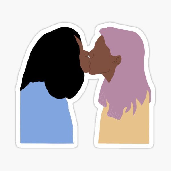 Two Lesbian Black Girls Kissing Sticker For Sale By Jennyaesthetic
