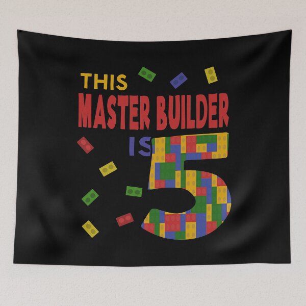 Item preview, Cute Master Builder 5 Years Old Block Building Boys Kids design designed and sold by Merchking1.