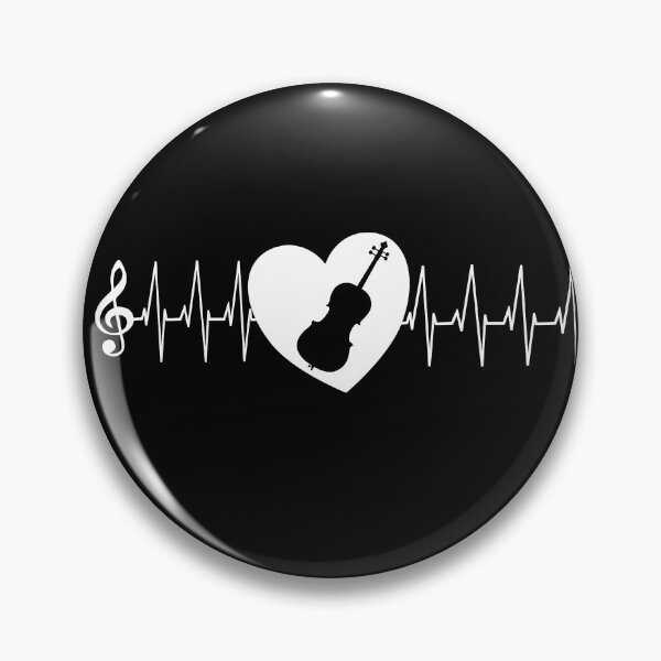Item preview, Cello Inside A Heart With Heartbeat Lines designed and sold by Primroaddesigns.
