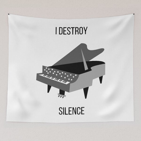 Item preview, I destroy silence piano, I destroy silence piano Sticker designed and sold by AsukaKuma.