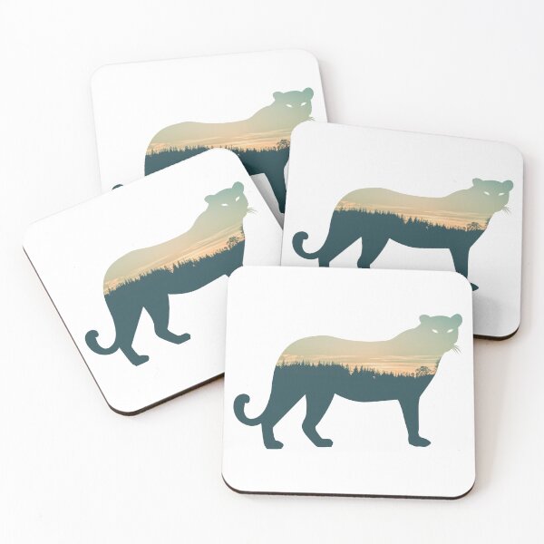 Item preview, Forest Trees Under Calm Sky Snow Leopard | Colorful Leopard designed and sold by BopleDesigns.