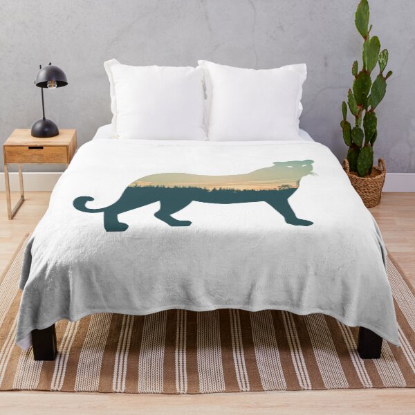 Item preview, Forest Trees Under Calm Sky Snow Leopard | Colorful Leopard designed and sold by BopleDesigns.