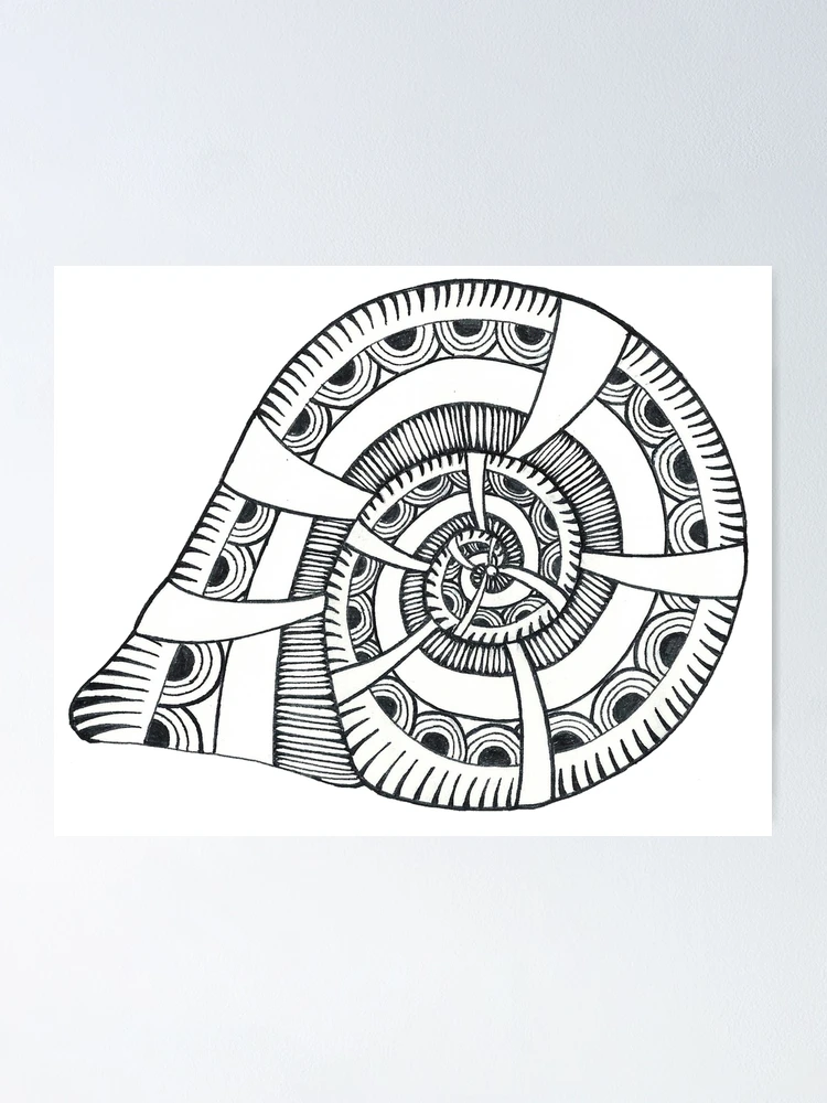 Thumbnail 1 of 3, Poster, Zentangle Shell designed and sold by Artezza Chiera.