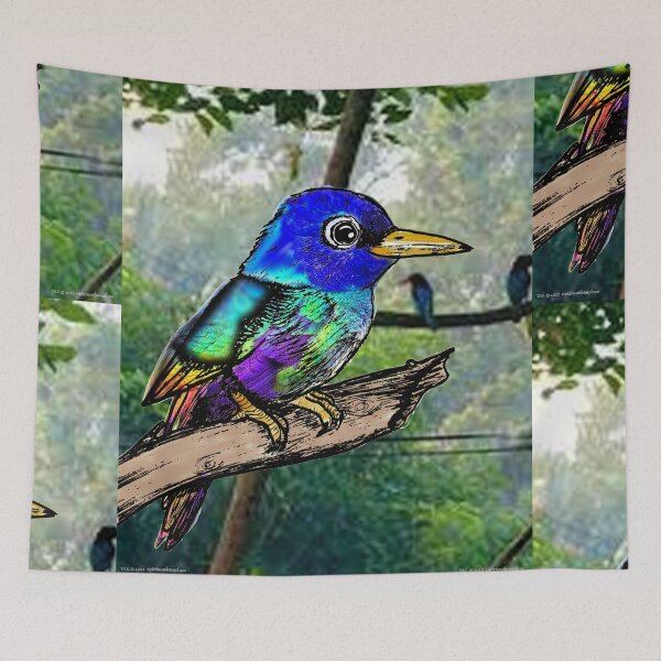 Item preview, espdzines colorful little bird. designed and sold by EspDzines.