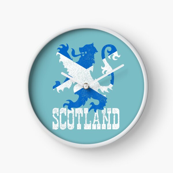 Scotland Vintage Lion Scottish Flag Pride Uk Clock