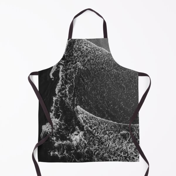 Item preview, /// Illusions /// Black and white drone aerial photograph of a dark ocean meeting the shore. designed and sold by Est-Image-Co.