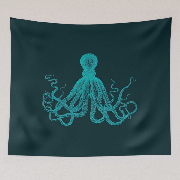 Item preview, Giant Octopus Graphic S Squid Sea Life Vintage Linocut  designed and sold by CMPretzelCo.