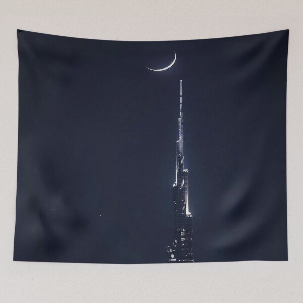 Item preview, Dark Mode Building With Moon view designed and sold by FeelTune.