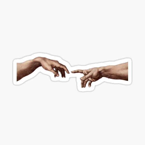 Touch of God, The Creation of Adam, (close up), Michelangelo, 1510, Genesis, Ceiling, Sistine Chapel Sticker