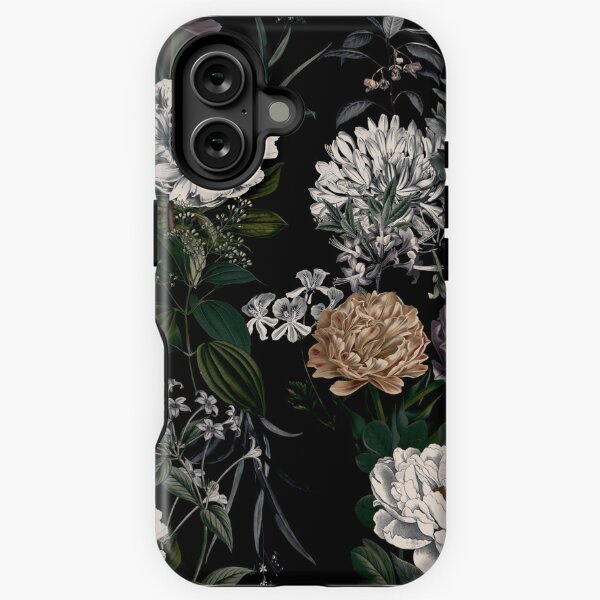 Vista previa del artículo con la obra «Papel pintado de crisantemos vintage florales oscuros, flor cambiante delicada y audaz», diseñado y vendido por Orianah.