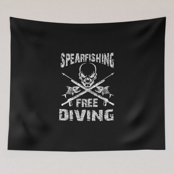 Item preview, Skull With Speargun Spearfishing Free Diving Distressed Gift Pullover designed and sold by QShopp.