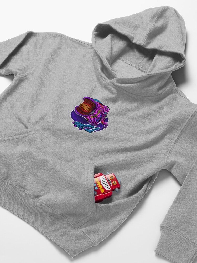 Alternate view of Purple Monster Creature Kids Pullover Hoodie