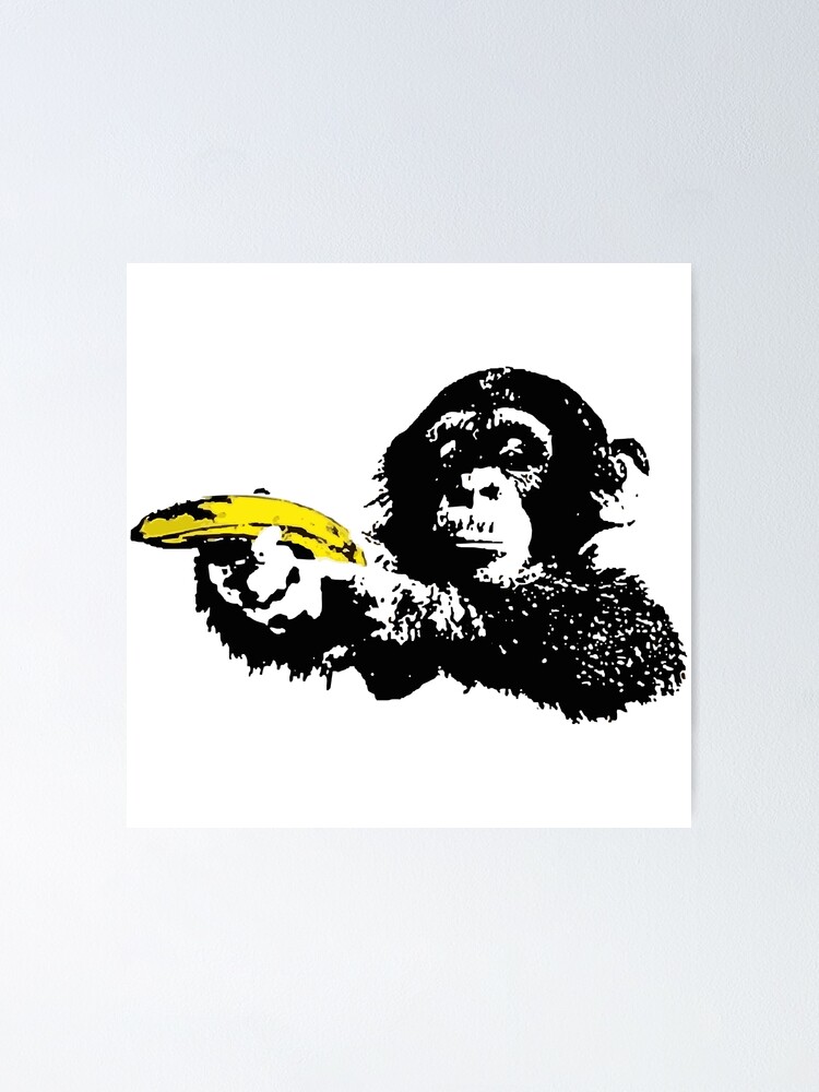 Print Banksy: Monkey with Banana [Poster] - Posters