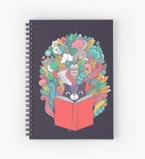 Cat reading a book. Spiral Notebook