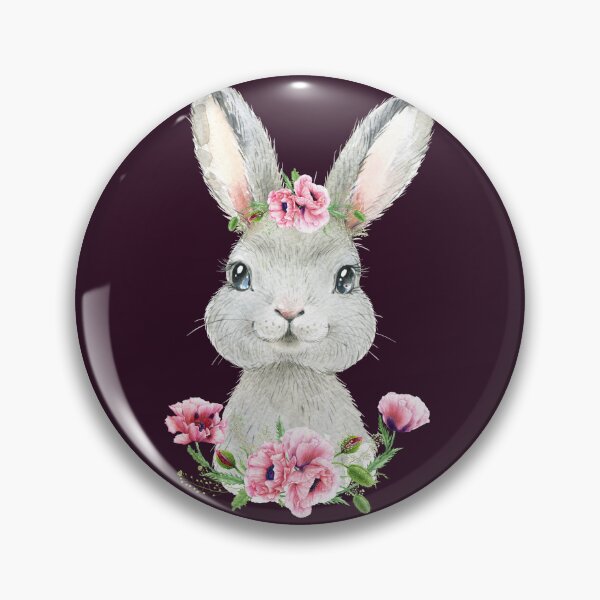 Item preview, Woodland Rabbit with Pink Floral Poppies designed and sold by Paulele.