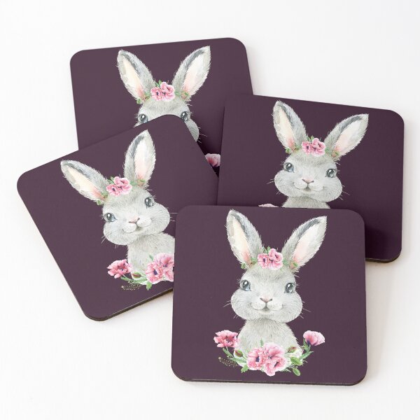 Item preview, Woodland Rabbit with Pink Floral Poppies designed and sold by Paulele.