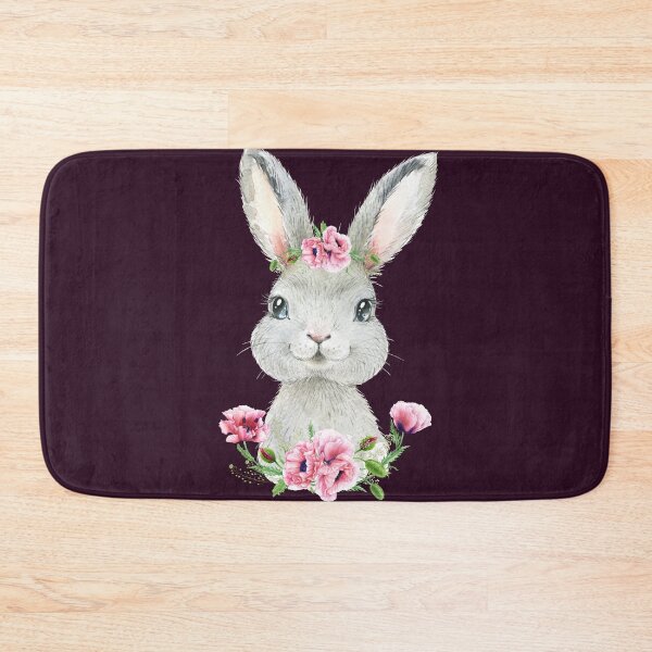 Item preview, Woodland Rabbit with Pink Floral Poppies designed and sold by Paulele.