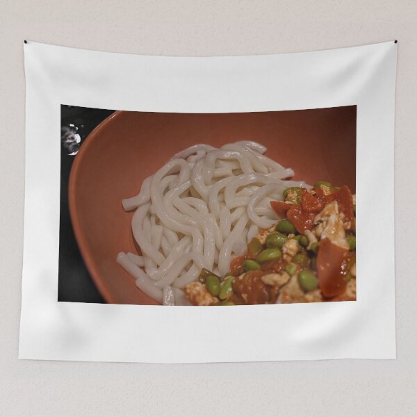 Item preview, Homemade Udon noddles with fried green beans, eggs, tomatoes, etc.  designed and sold by dabingboshi.