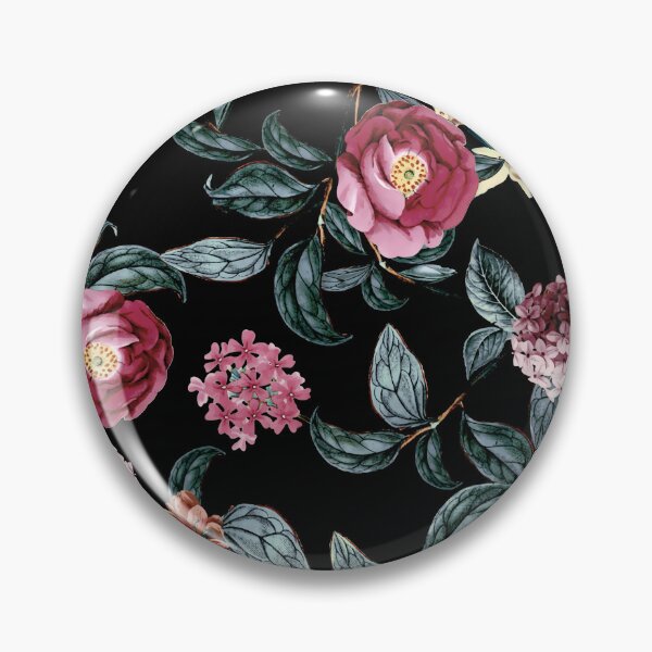 Item preview, Dark Floral Vintage Camellias Wallpaper, Delicate and Bold Moody Bloom designed and sold by Orianah.