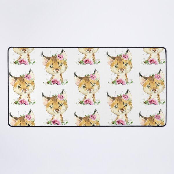 Item preview, Woodland Lynx with Pink Floral Poppies designed and sold by Paulele.