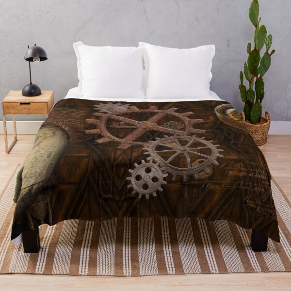 Item preview, Steampunk Gears on Coppery-look Geometric Design designed and sold by NaturePrints.