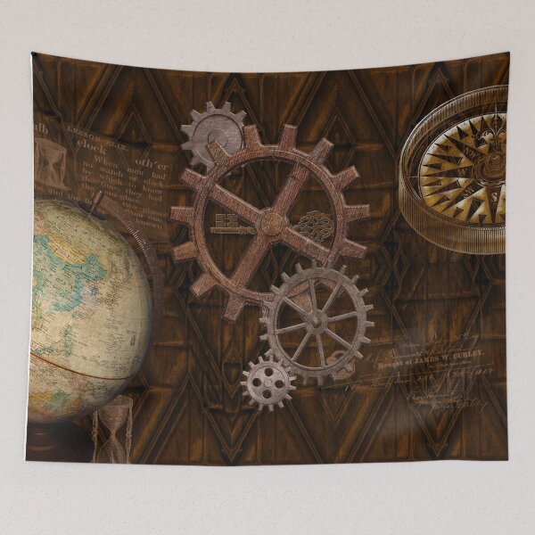 Item preview, Steampunk Gears on Coppery-look Geometric Design designed and sold by NaturePrints.