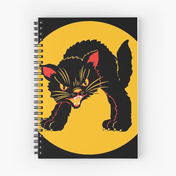 Artikelvorschau, Vintage Retro Ängstliche schwarze Katze entworfen und verkauft von Pink Pineapple Works.