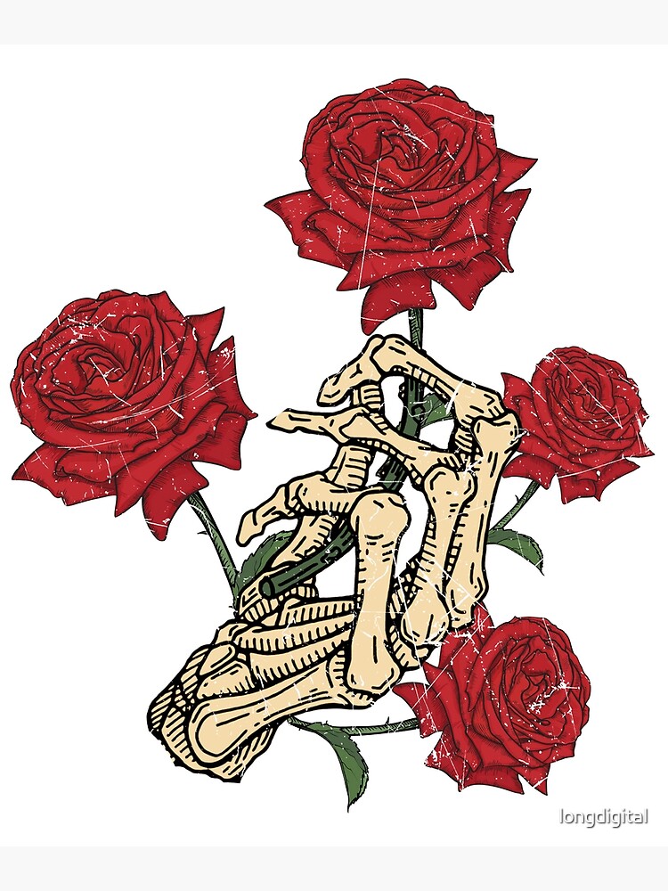 Vintage Skeleton Roses Flower 2022 Poster For Sale By Longdigital Redbubble