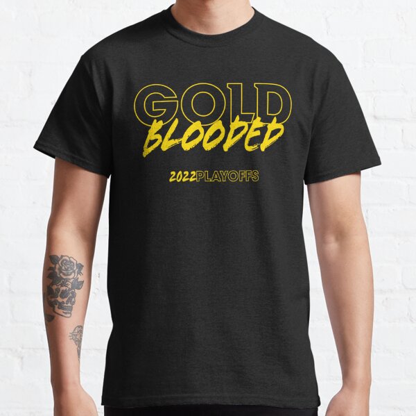 New Gold Blooded Warriors T Shirt, Cheap NBA Basketball Golden