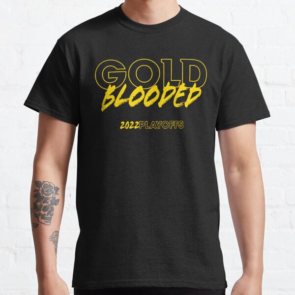 Black & Gold Blooded Boston Hockey Youth T-Shirt