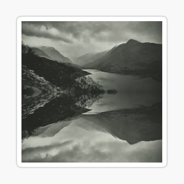 Black White Grey Llyn Peris Snowdonia Mountain Quotes Sticker