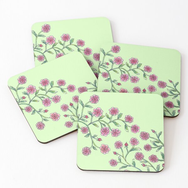 Item preview, Stylised Climbing Roses on Light Green Background designed and sold by CarolineLembke.