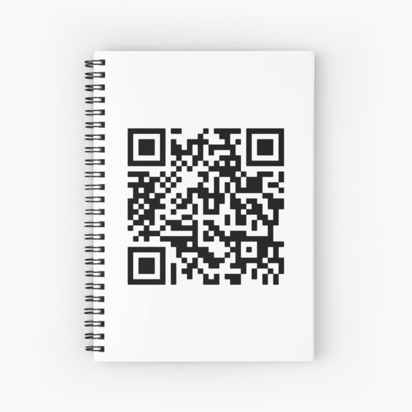 Rick Roll Link QR Code Spiral Notebook for Sale by magsdesigns