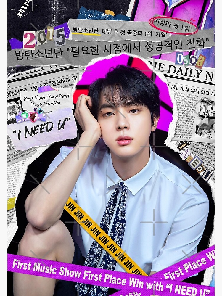 "BTS Jin Festa" Poster for Sale by minikim Redbubble