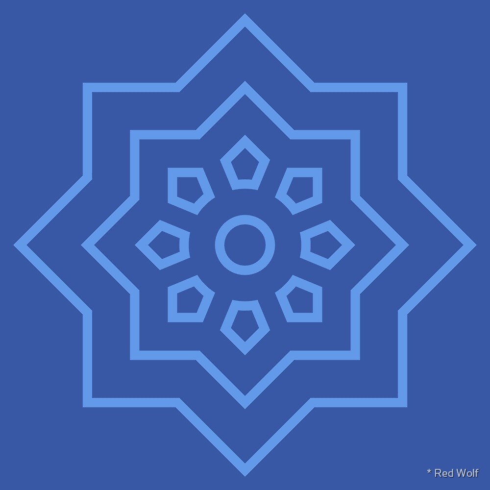 Geometric Pattern: Mahsa: Azure Light by * Red Wolf