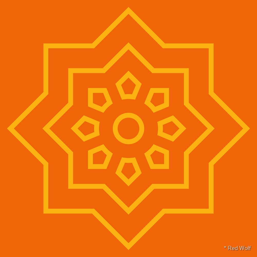 Geometric Pattern: Mahsa: Tangerine Light by * Red Wolf