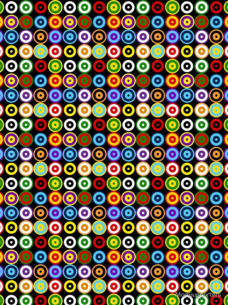 Aperçu 5 sur 5. Robe trapèze avec l'œuvre Multi-pattern Retro Mod Roundel créée et vendue par ModSupporters.