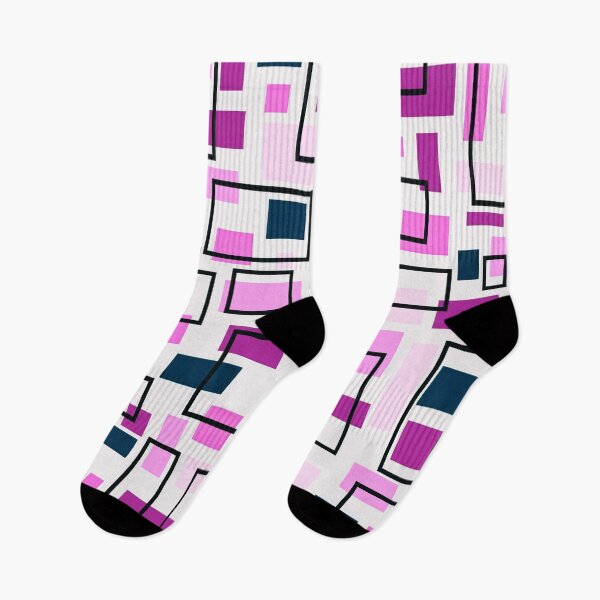 Item preview, Retro Inspired Squares - Pink, Navy Blue, Fuchsia designed and sold by TotallyRetroArt.